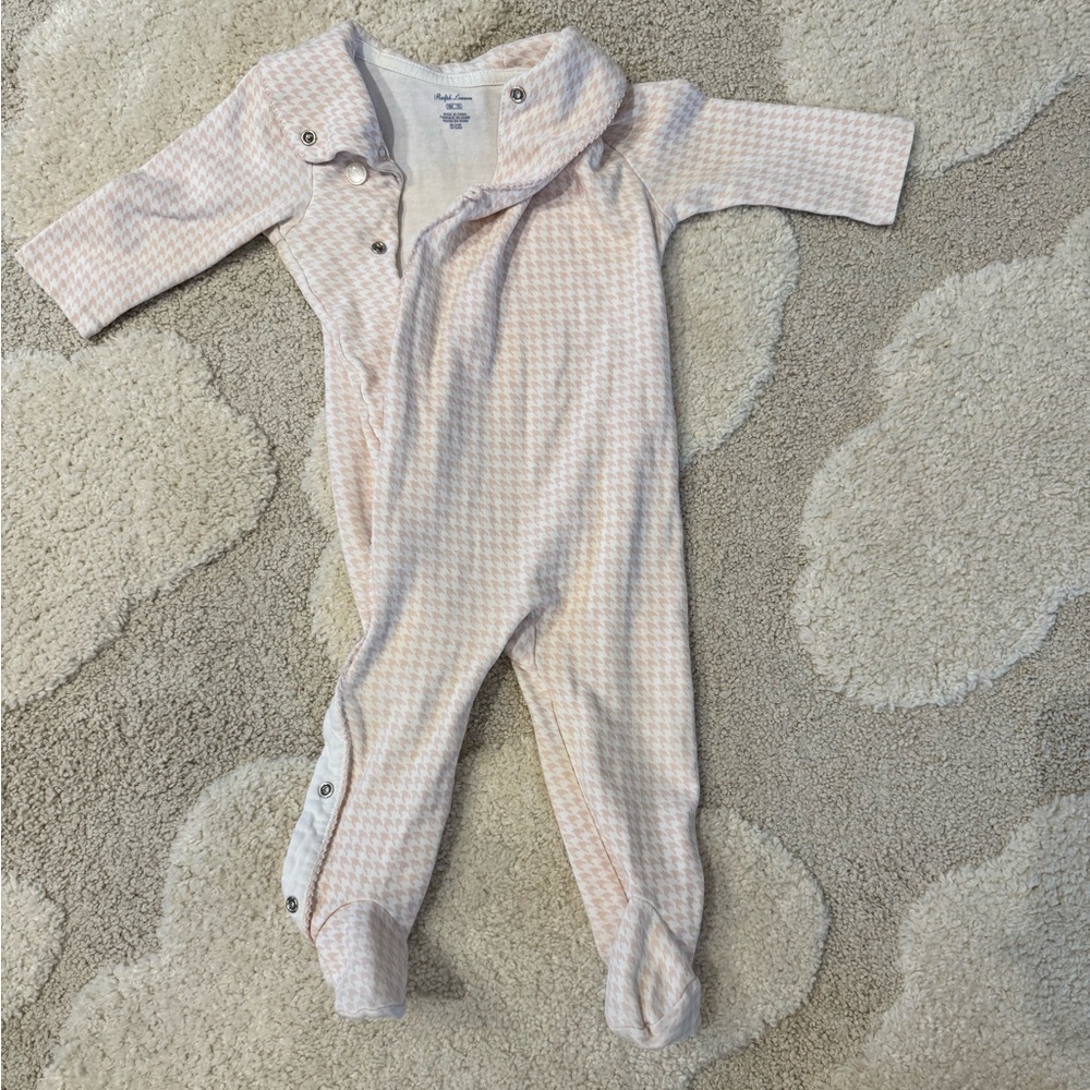 Ralph Lauren Houndstooth Footed Sleeper - Size 9M